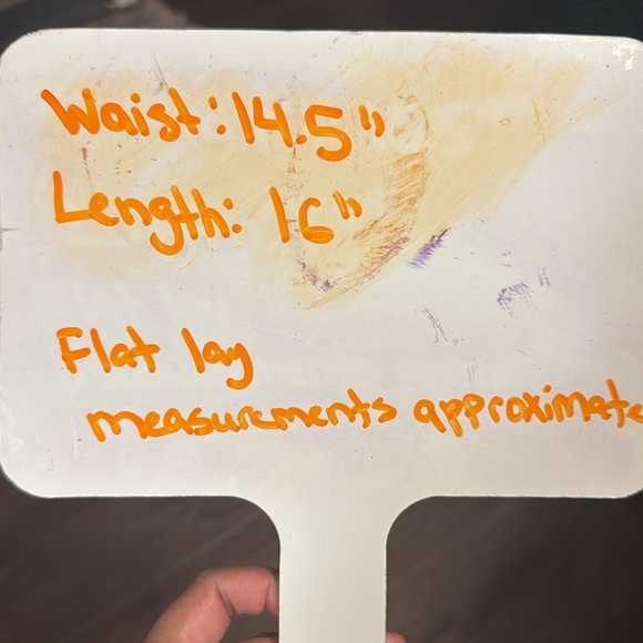 American Eagle Gingham Notched Mini Skirt Navy White Cotton Linen Size M - Picture 7 of 7